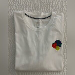 Wimbledon White Tee with Vibrant Embroidery